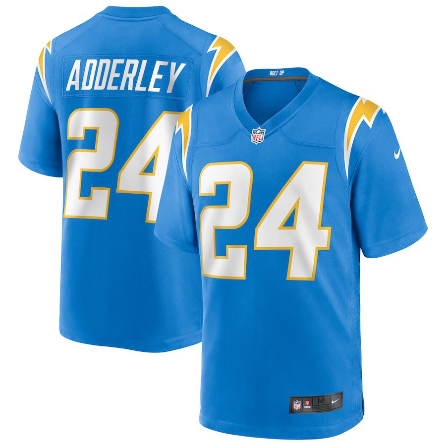 Men Los Angeles Chargers #24 Nasir Adderley Nike Powder Blue Game NFL Jersey